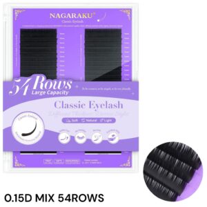 Pestañas mix 0,15D  54 tiras nagaraku