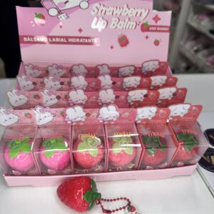 lip balsamo strawberry  con llavero mely