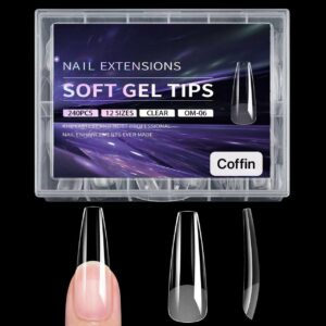 Tips soft gel Coffin 240pcs