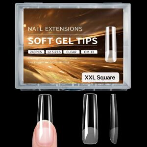 tips soft gel cuadrado XXL 240pcs